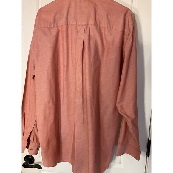 LL Bean Salmon Long Sleeve Button Down Oxford 100% Cotton Shirt Tall-Large - Picture 4 of 5
